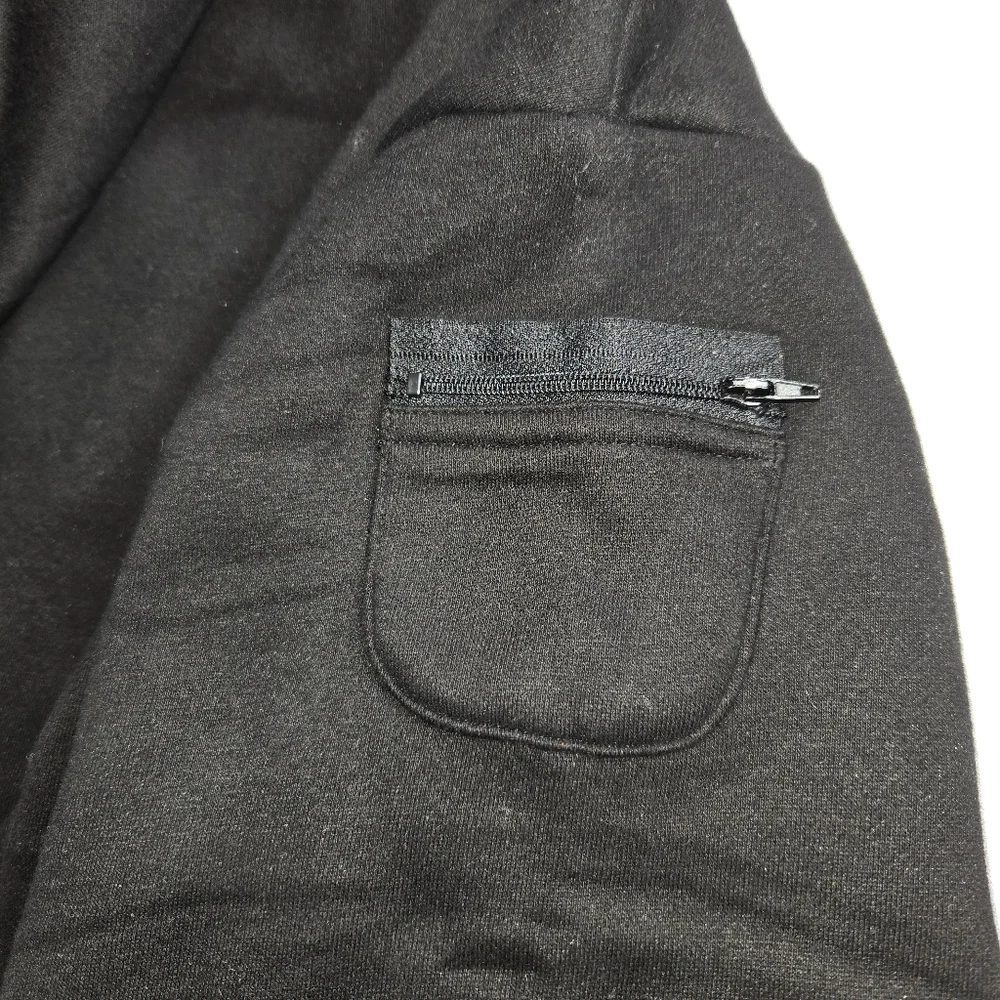 NEW COMFRT Black Sleeve Hoodie with Zipper Pocket. - Picture 7 of 9